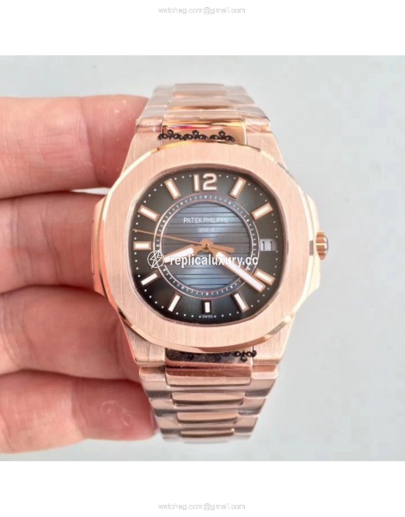 Patek Philippe Nautilus Ladies 7011-1R JJ Rose Gold Blue 