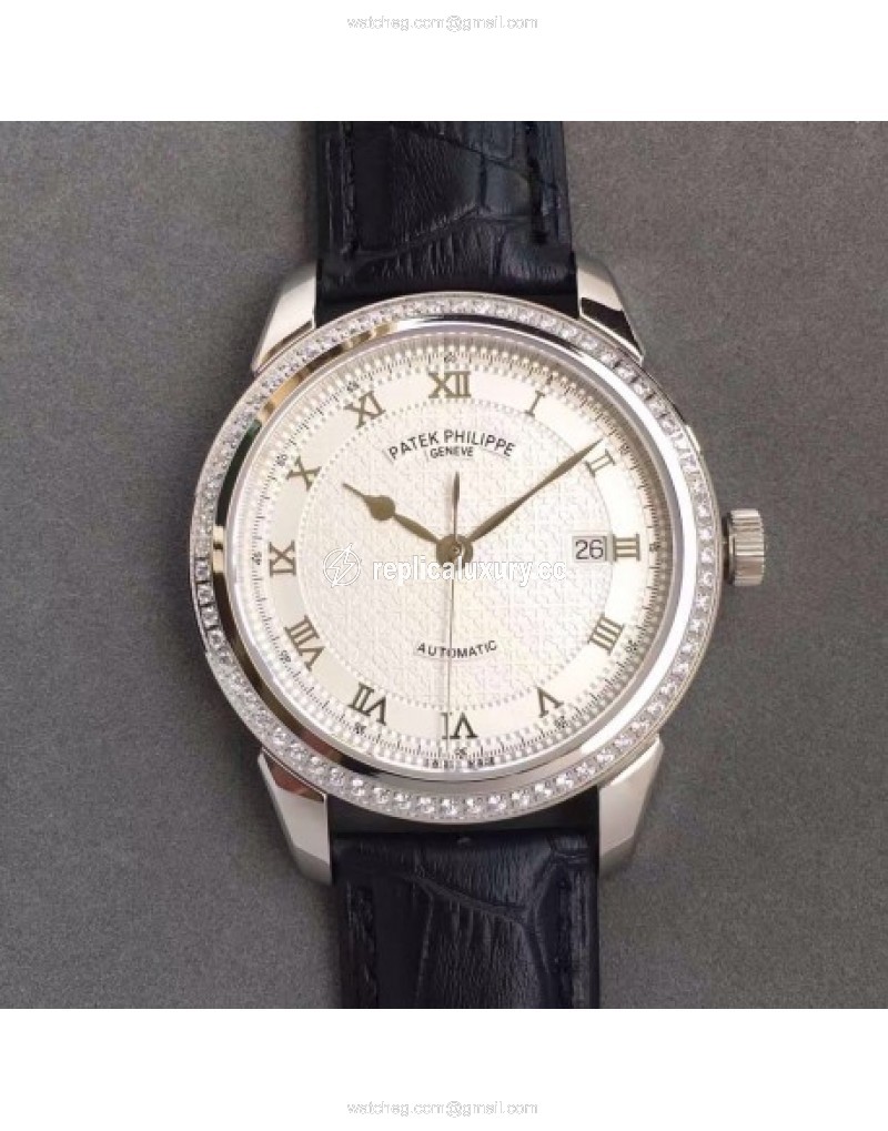 Patek Philippe Calatrava 5296 Stainless Steel & Diamonds White 