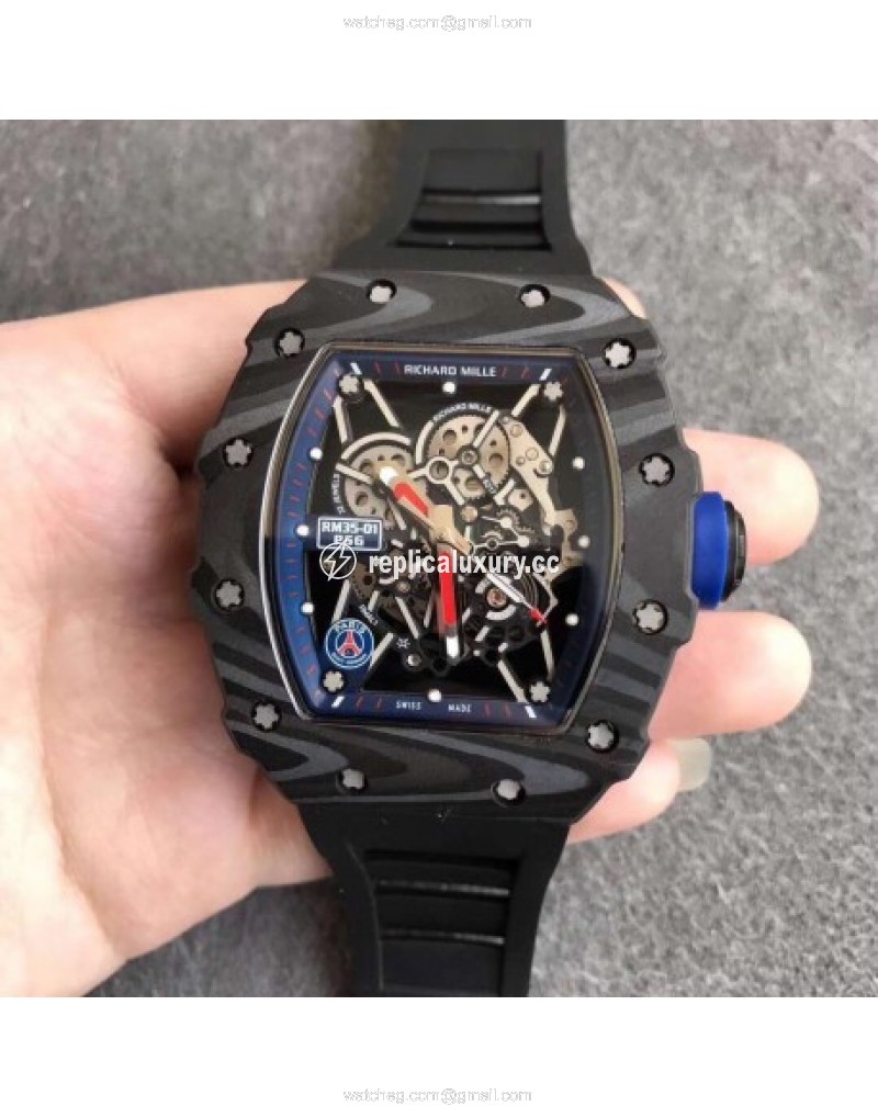Richard Mille RM35-01 PSG KV Forged Carbon Blue Skeleton 