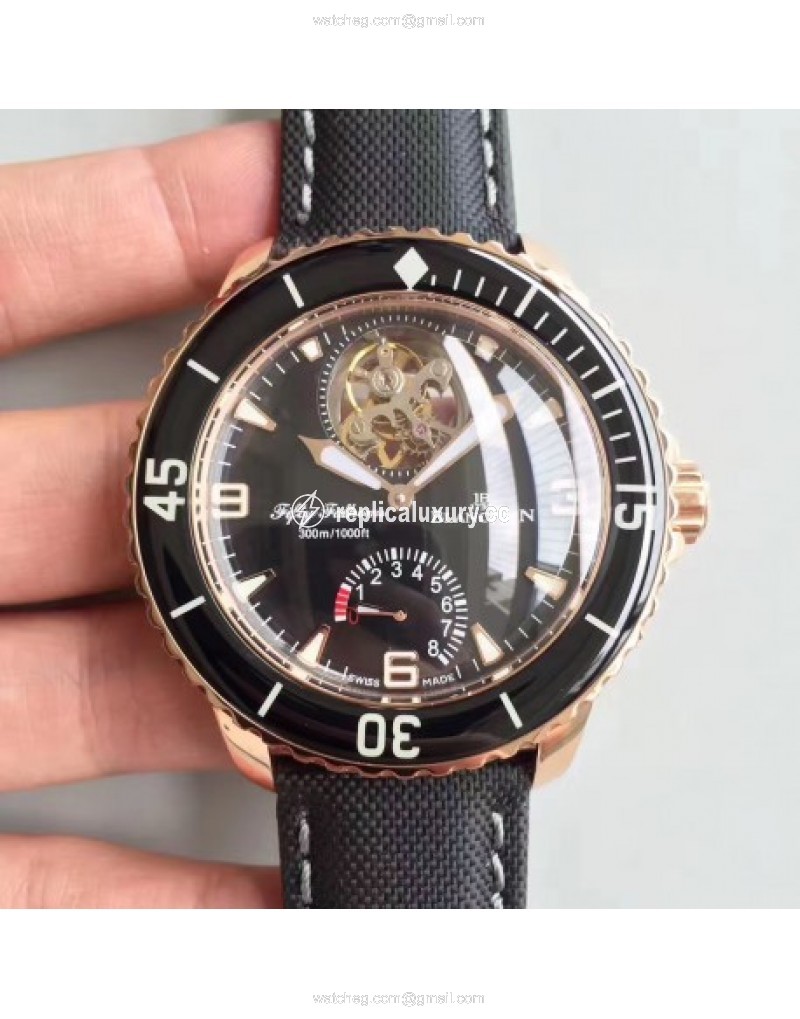 Blancpain Fifty Fathoms Tourbillon 5025-3630-52A ZF Rose Gold Black 