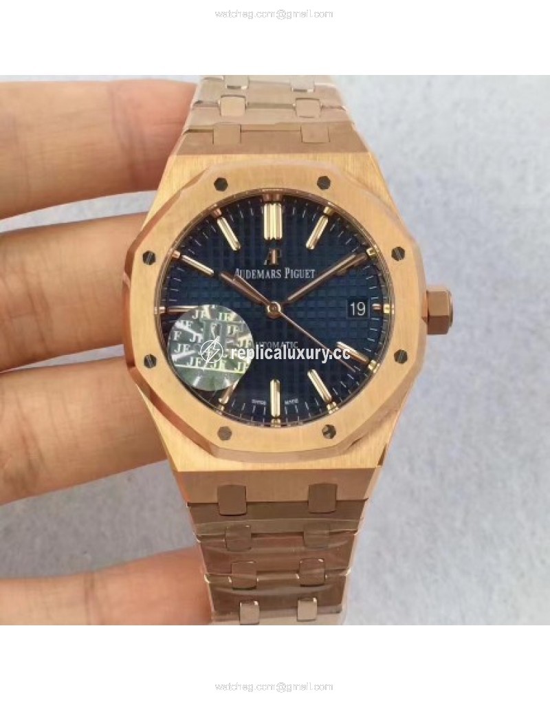 Audemars Piguet Royal Oak 15450 JF Rose Gold Blue 