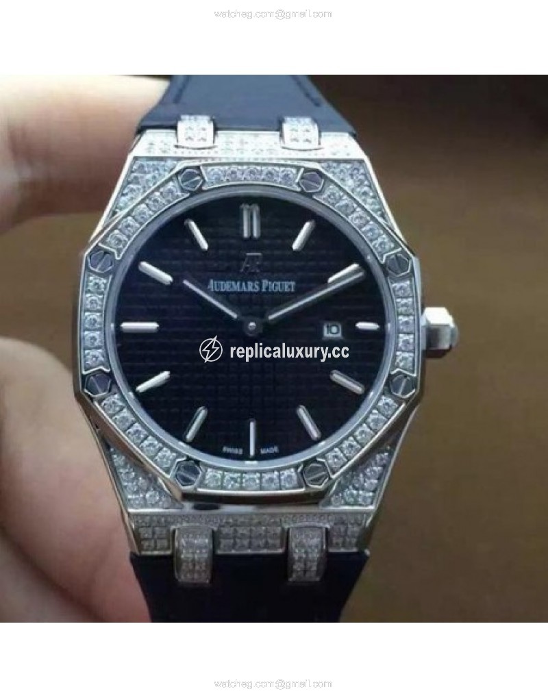 Audemars Piguet Royal Oak 67651 Ladies Stainless Steel & Diamonds Black 