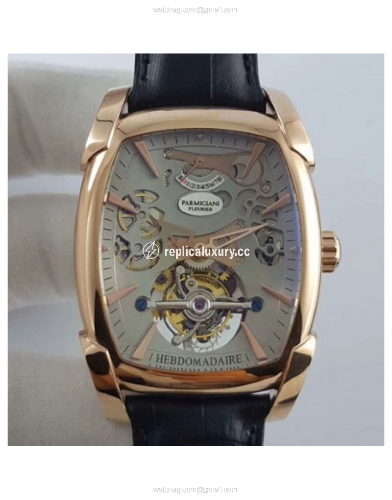 Parmigiani Fleurier Kalpa XL Tourbillon 30 Second Chiaroscuro PF012512-01 BM Rose Gold Grey Skeleton 
