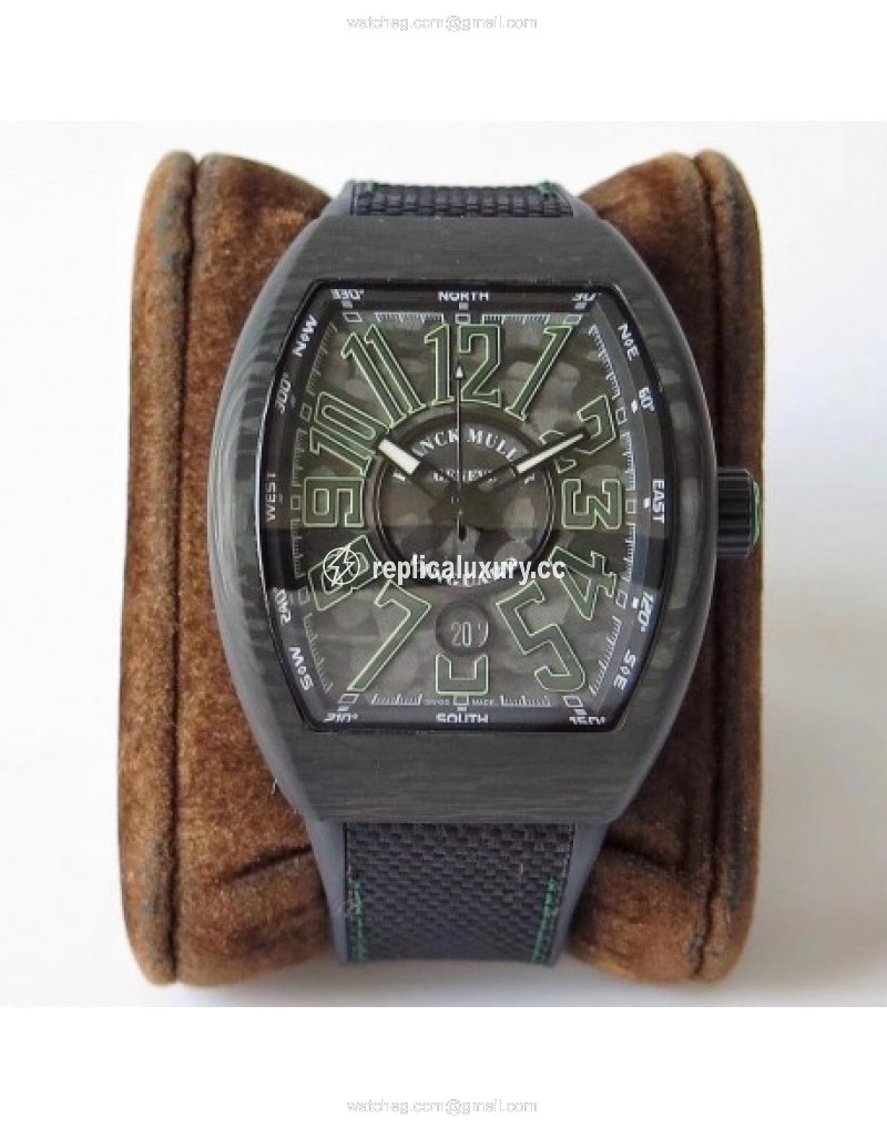 Franck Muller Vanguard Automatic Carbon V 45 SC DT NR BR Noob Forged Carbon forged Carbon 