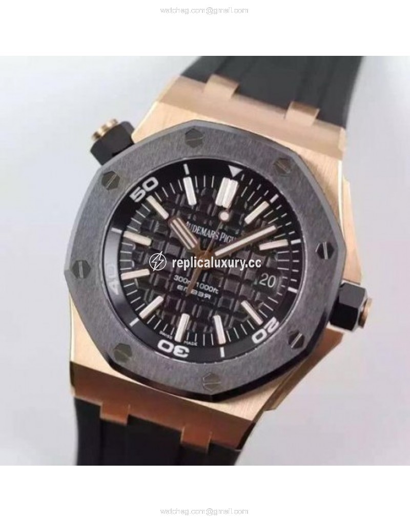 Audemars Piguet Royal Oak Offshore Diver 15340 Rose Gold Black 