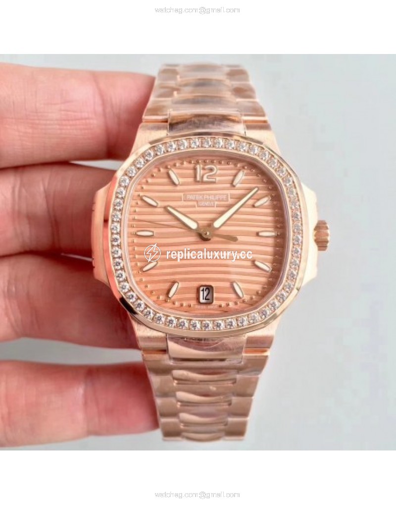 Patek Philippe Ladies Nautilus 7118/1200R PF Rose Gold & Diamonds Rose Gold 