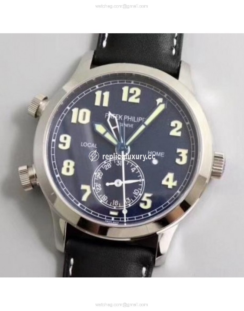 Patek Philippe Calatrava Pilot Travel Time 5524G-001 GR Stainless Steel Blue 