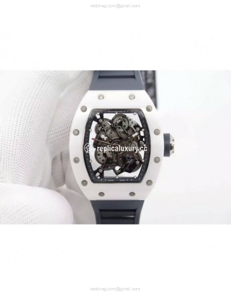 Richard Mille RM55 White Ceramic Gray Skeleton 