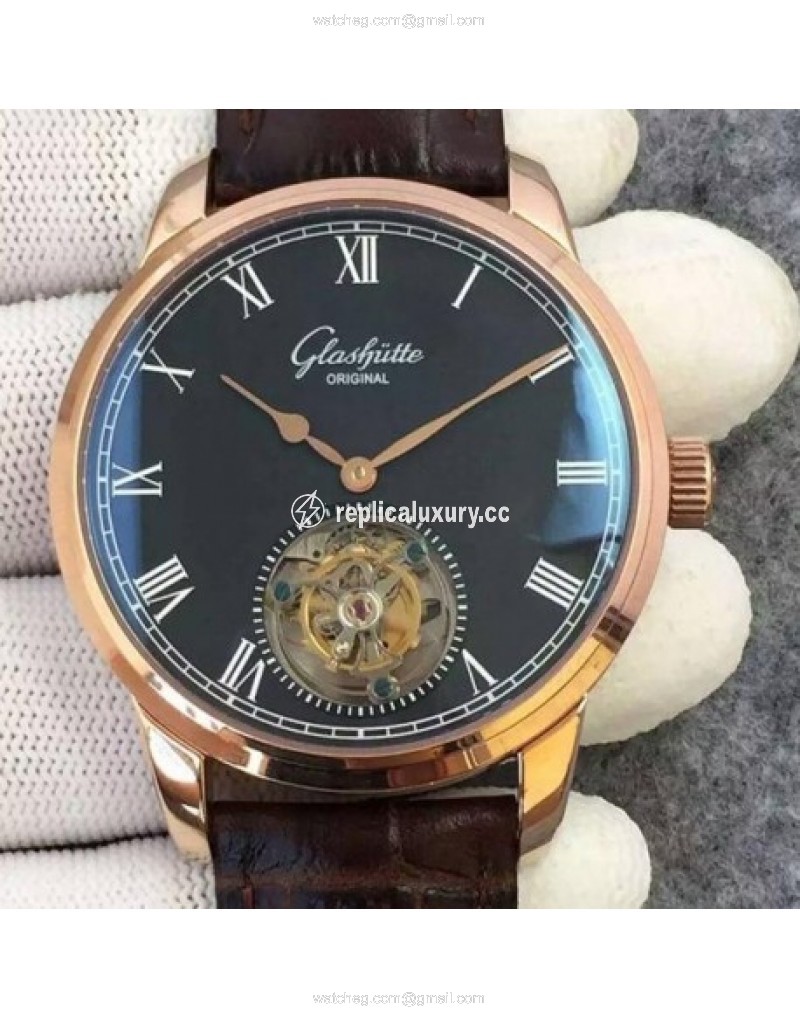 Glashutte Original Senator Excellence Tourbillon Rose Gold Black 