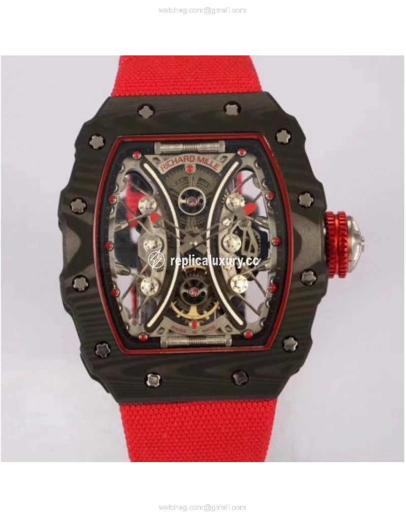 Richard Mille RM53-01 Tourbillon Pablo Mac Donough KV Forged Carbon Skeleton Red 