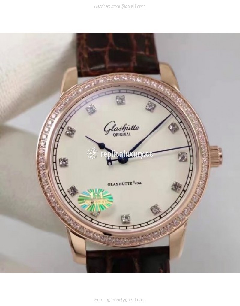 Glashutte Original Senator Excellence 1-36-01-02-05-01 GF Rose Gold & Diamonds White & Diamonds 