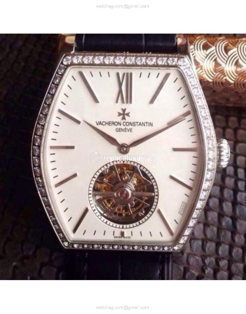 Vacheron Constantin Malte Tourbillon Stainless Steel & Diamonds White 