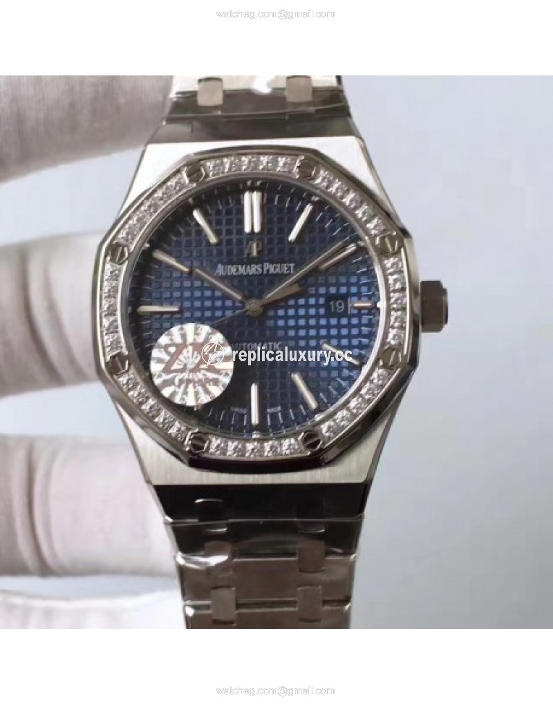 Audemars Piguet Royal Oak 15400 ZX Stainless Steel & Diamonds Blue 