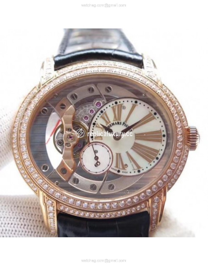 Audemars Piguet Royal Millenary 4101 15350 V9 Rose Gold & Diamonds Rose Gold Skeleton 