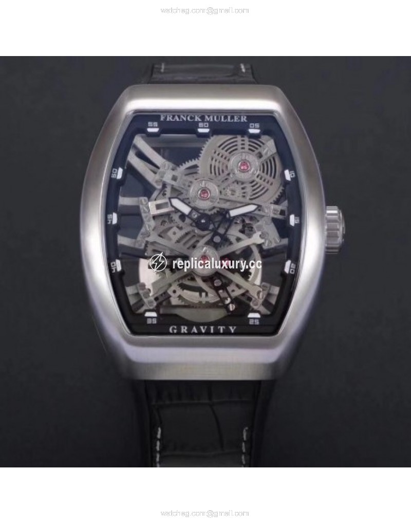 Franck Muller Vanguard Gravity Skeleton V 45 T GRAVITY CS SQT Noob Stainless Steel Skeleton 