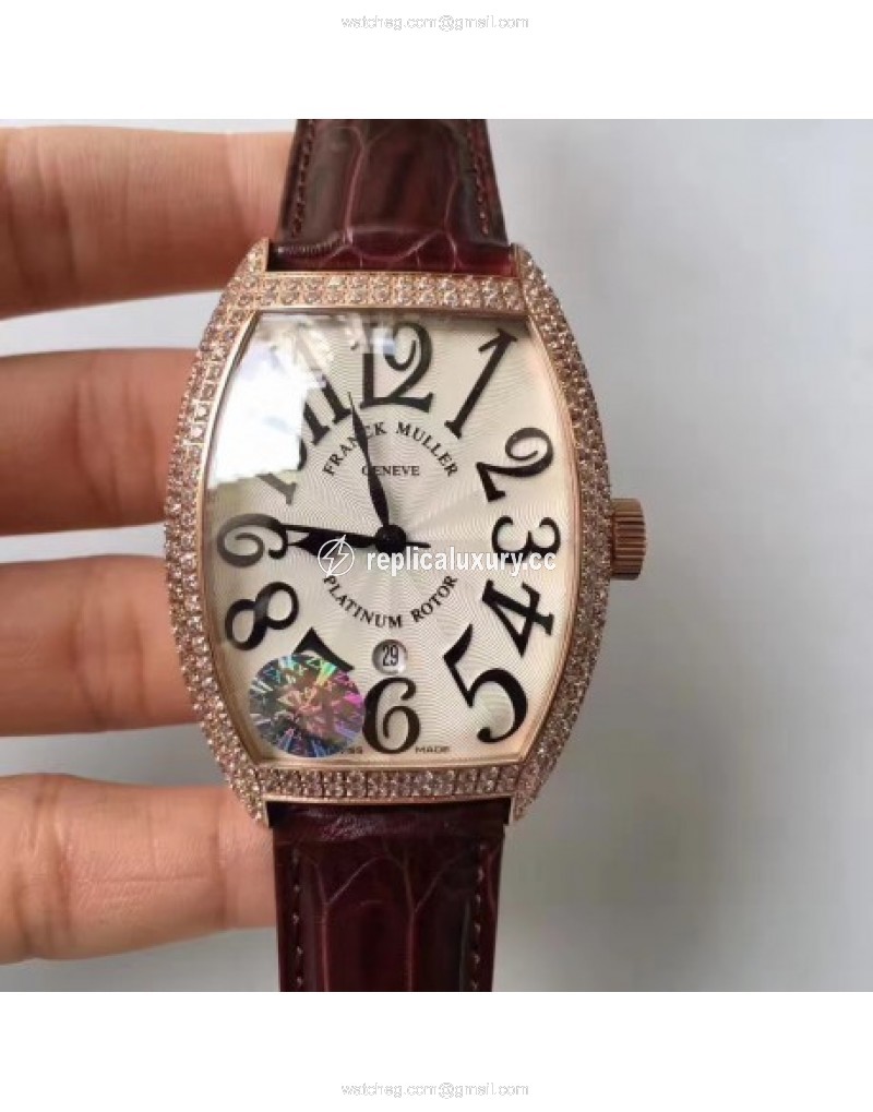 Franck Muller 8880 SC DT Platinum Rotor ZX Rose Gold & Diamonds White 