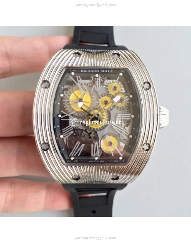 Richard Mille RM018 Tourbillon Hommage A Boucheron Noob Stainless Steel Yellow Skeleton 