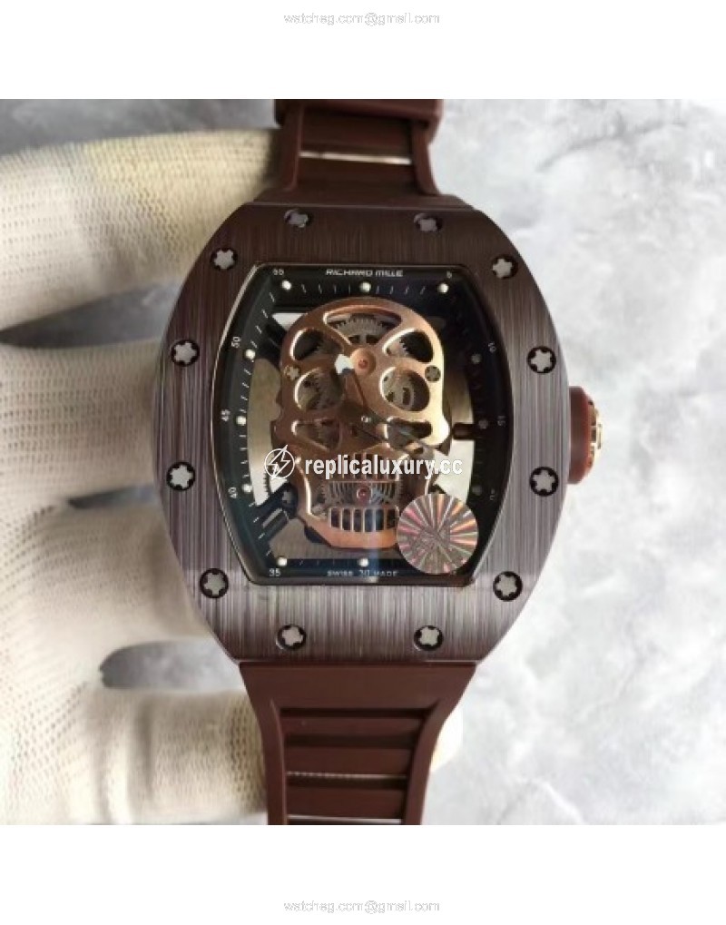 Richard Mille RM052 KV Brown Ceramic & Rose Gold Gold Skull 