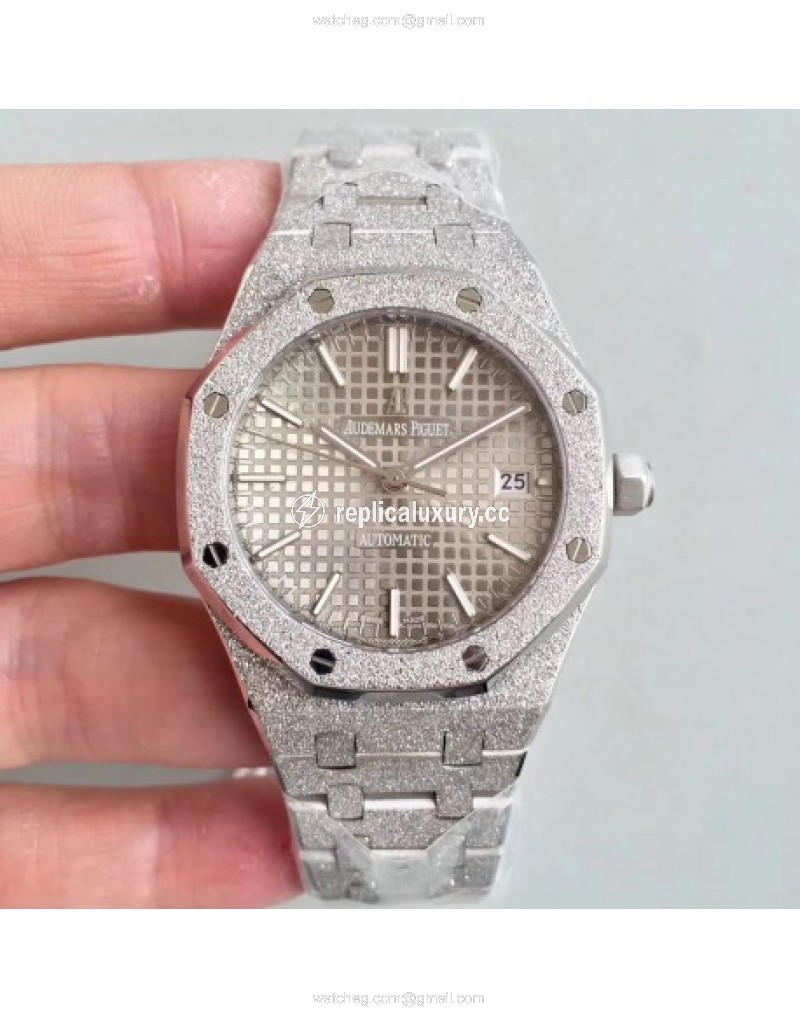 Audemars Piguet Royal Oak Frosted Gold 37MM 15454 JH Stainless Steel Grey 