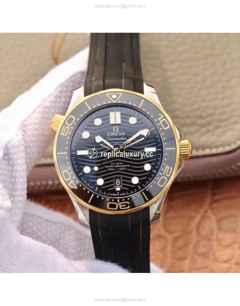 Omega Seamaster Diver 300M 210.22.42.20.01.001 VS Stainless Steel & Yellow Gold Black 