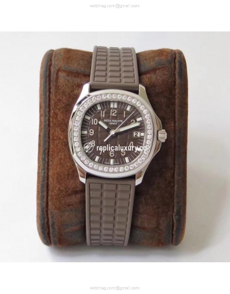 Patek Philippe Aquanaut Luce Ladies 5067A-023 PP Stainless Steel & Diamonds Chocolate 