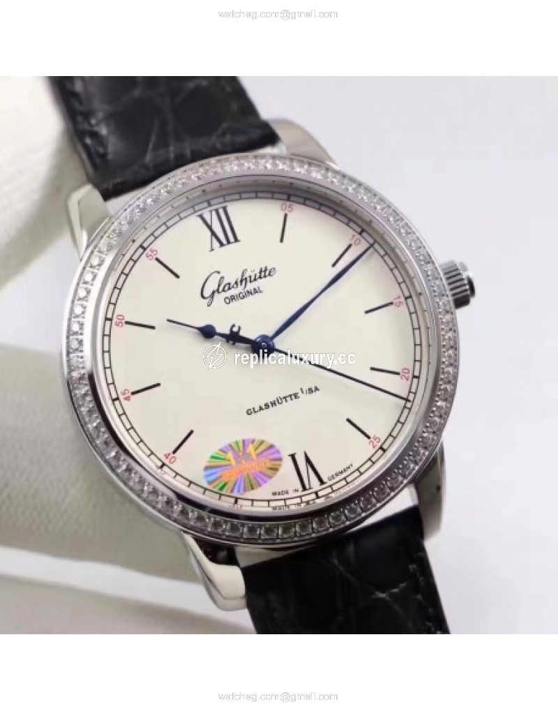 Glashutte Original Senator Excellence 1-36-01-01-02-01 GF Stainless Steel & Diamonds White 