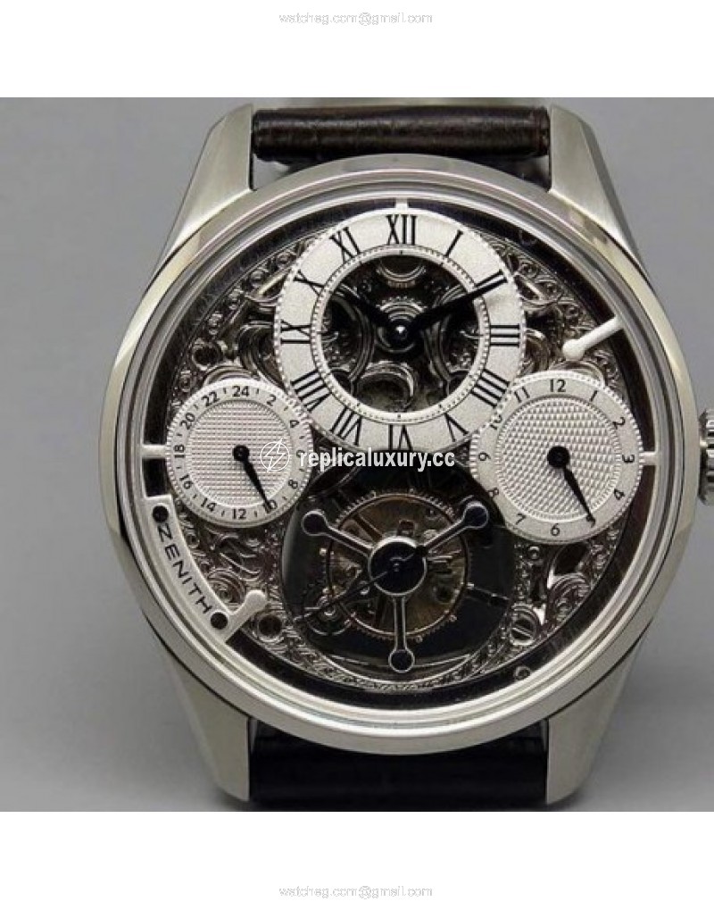 Zenith EP Calender Skeleton Tourbillon SS/LE Black Swiss Tourbillon