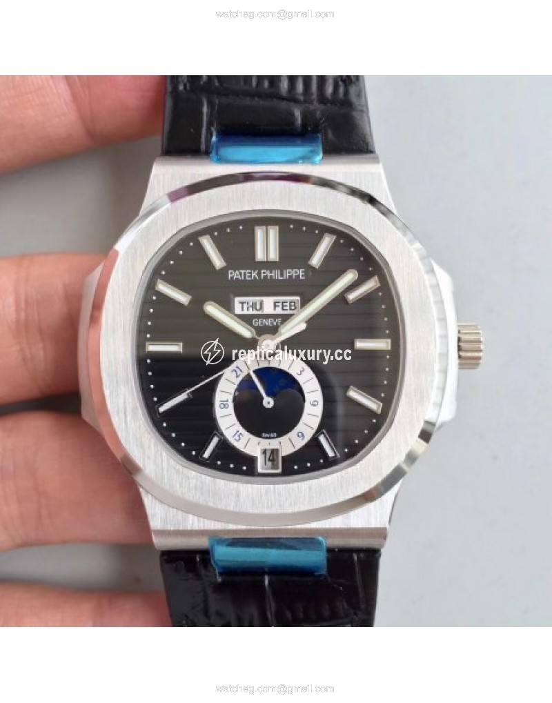Patek Philippe Nautilus Annual Calendar Moonphase 5726A KM V2 Stainless Steel Black 
