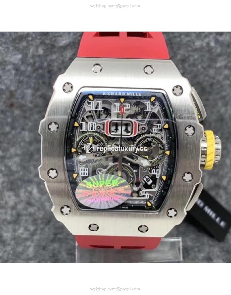 Richard Mille RM011-03 KV Stainless Steel Black Skeleton 