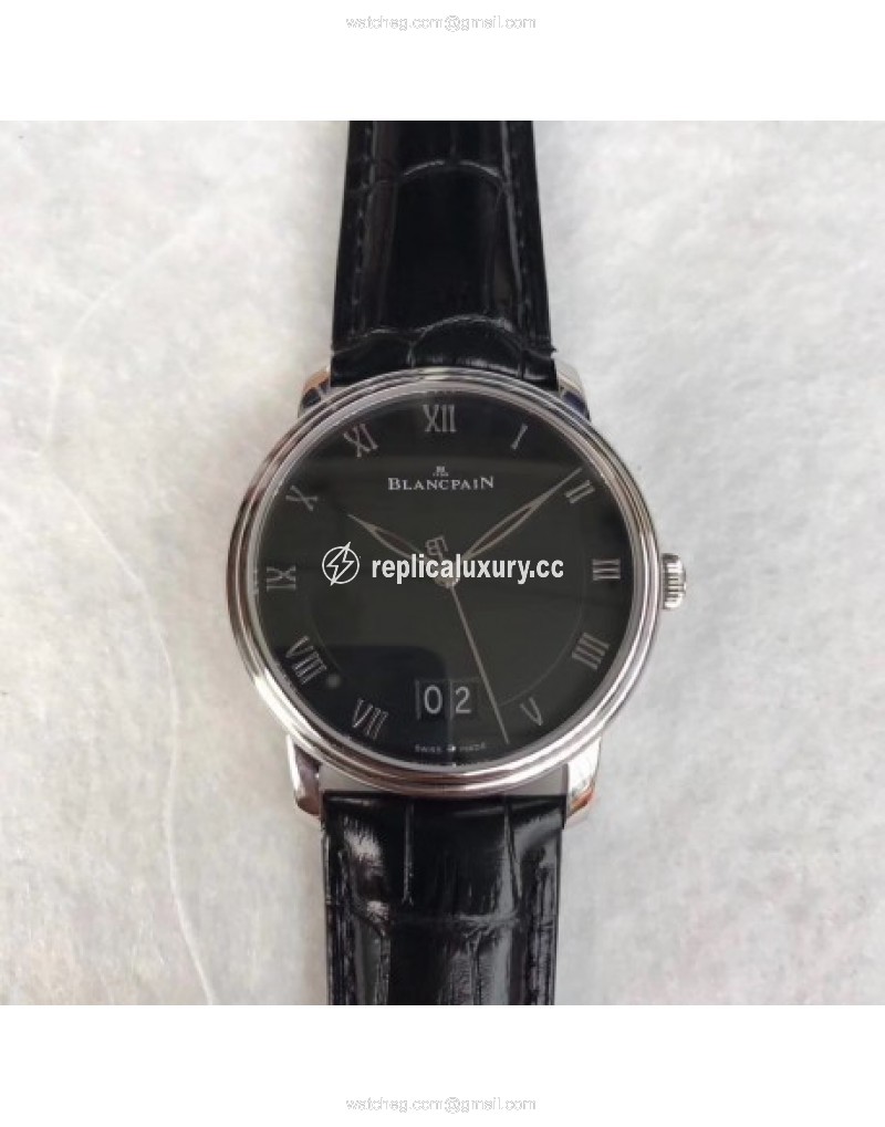 Blancpain Villeret Grande Date 6669-1127-55B HG V2 Stainless Steel Black 