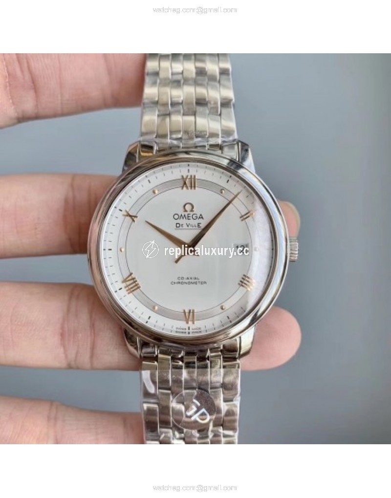 Omega De Ville Prestige Co-Axial 39.5MM 424.10.40.20.02.004 GP V2 Stainless Steel Silver 