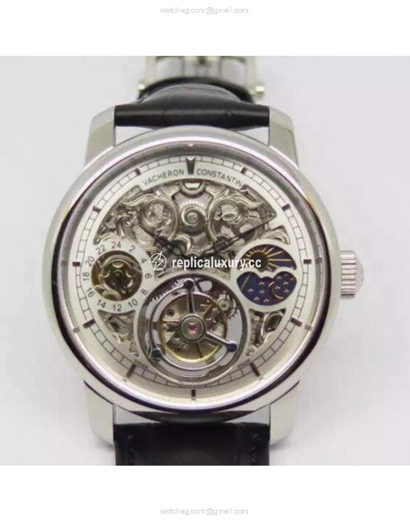 Vacheron Constantin Patrimony Tourbillon Stainless Steel Skeleton & White 