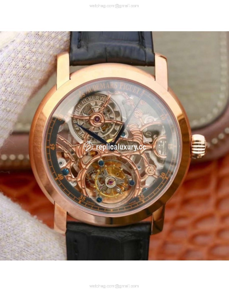 Audemars Piguet Jules Audemars Tourbillon 26357PT.ZZ.D028CR.01 Noob Rose Gold Skeleton 