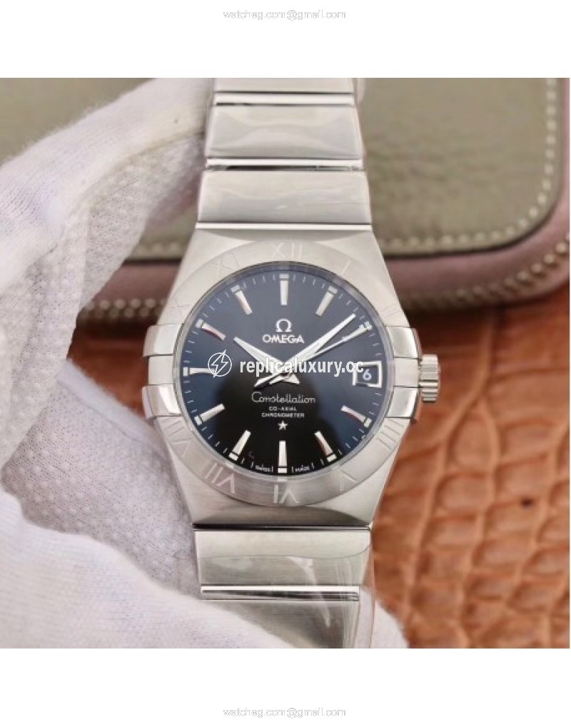 Omega Constellation 123.10.38.21.01.001 38MM VS Stainless Steel Black 