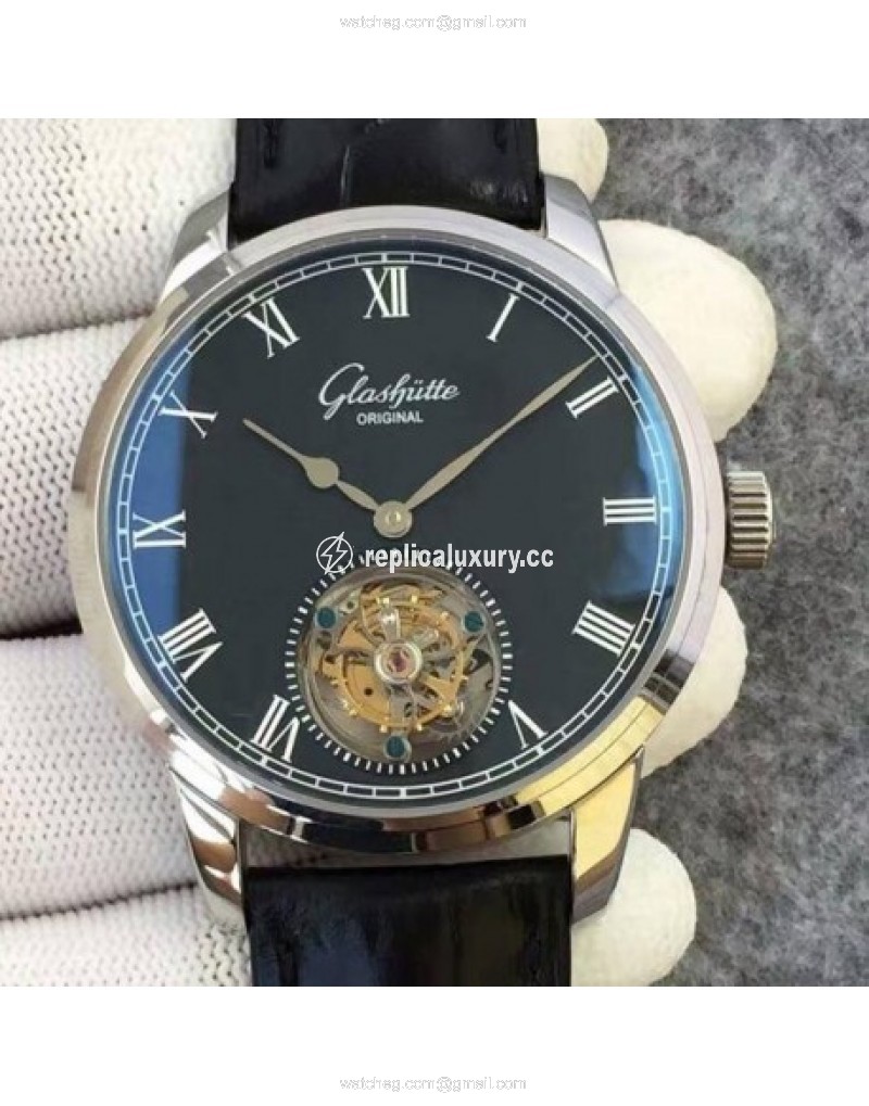 Glashutte Original Senator Excellence Tourbillon Stainless Steel Black 