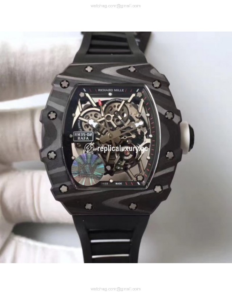 Richard Mille RM35-02 Rafael Nadal Foundation KV Forged Carbon Black & Skeleton 