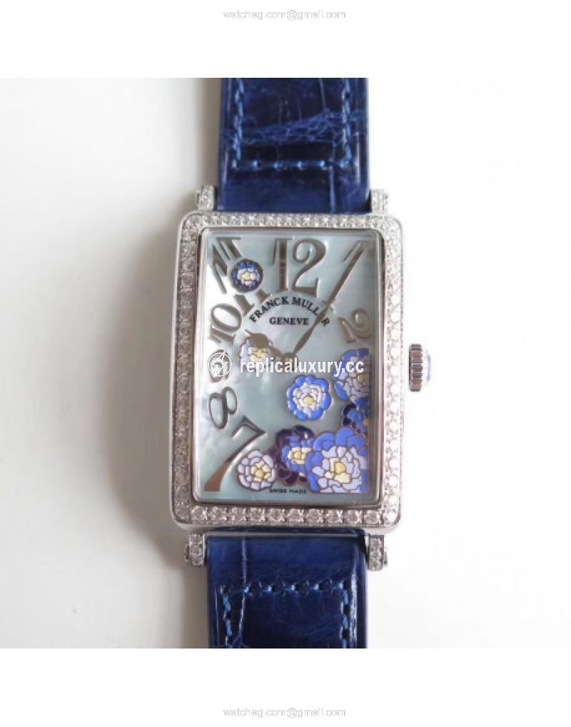 Franck Muller Ladies Long Island 952 QZ REL MOP VL D1R EA Stainless Steel & Diamonds Mother Of Pearl 