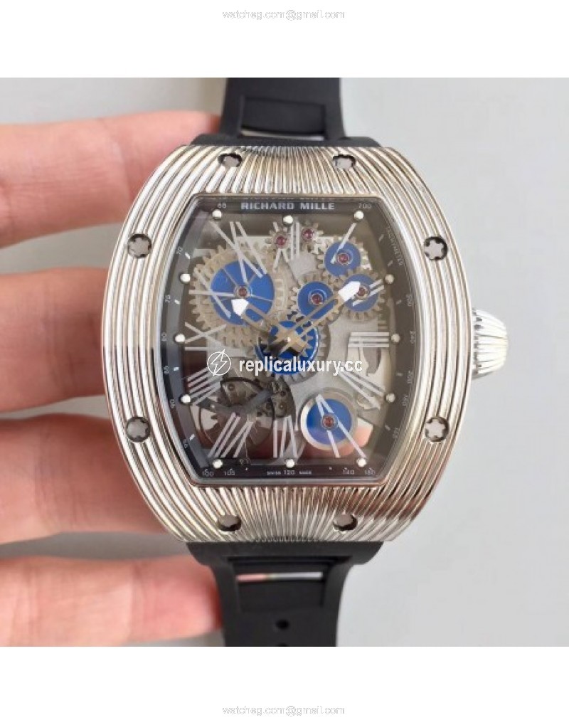 Richard Mille RM018 Tourbillon Hommage A Boucheron Noob Stainless Steel Blue Skeleton 