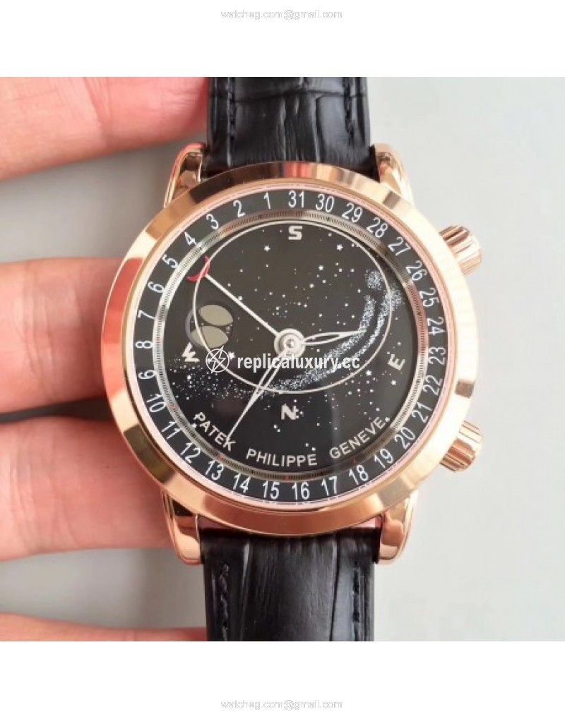 Patek Philippe Grand Complications Sky Moon Celestial 6102R-001 Noob Rose Gold Black 