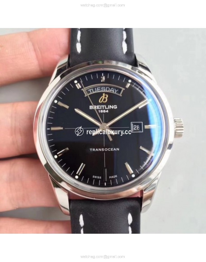 Breitling Transocean Day & Date A4531012/BB69/35X V7 Stainless Steel Black 