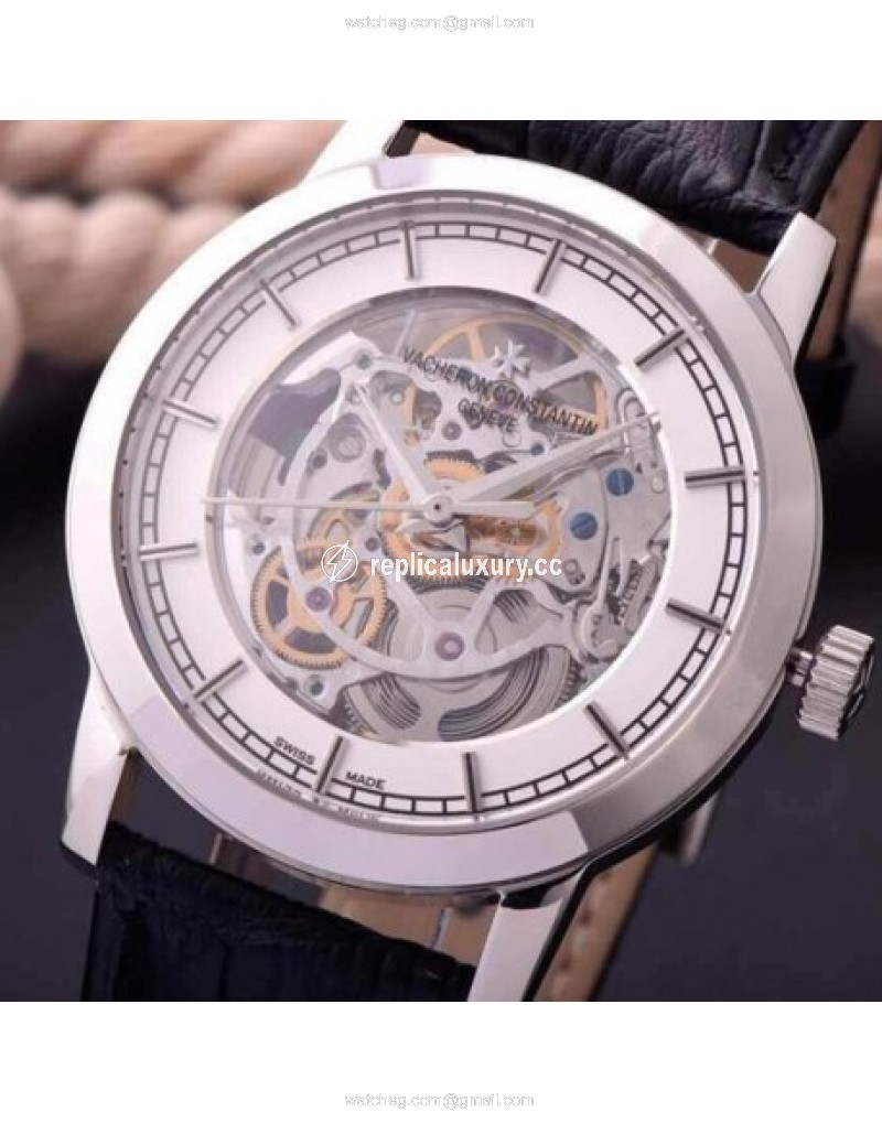 Vacheron Constantin Patrimony Stainless Steel Skeleton & White 