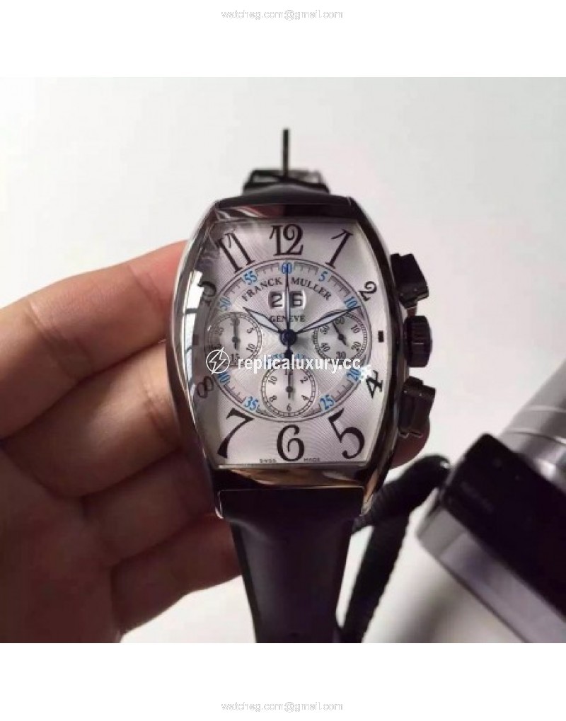 Franck Muller Cintree Curvex Chronograph FM 7850 CC GG Stainless Steel White 