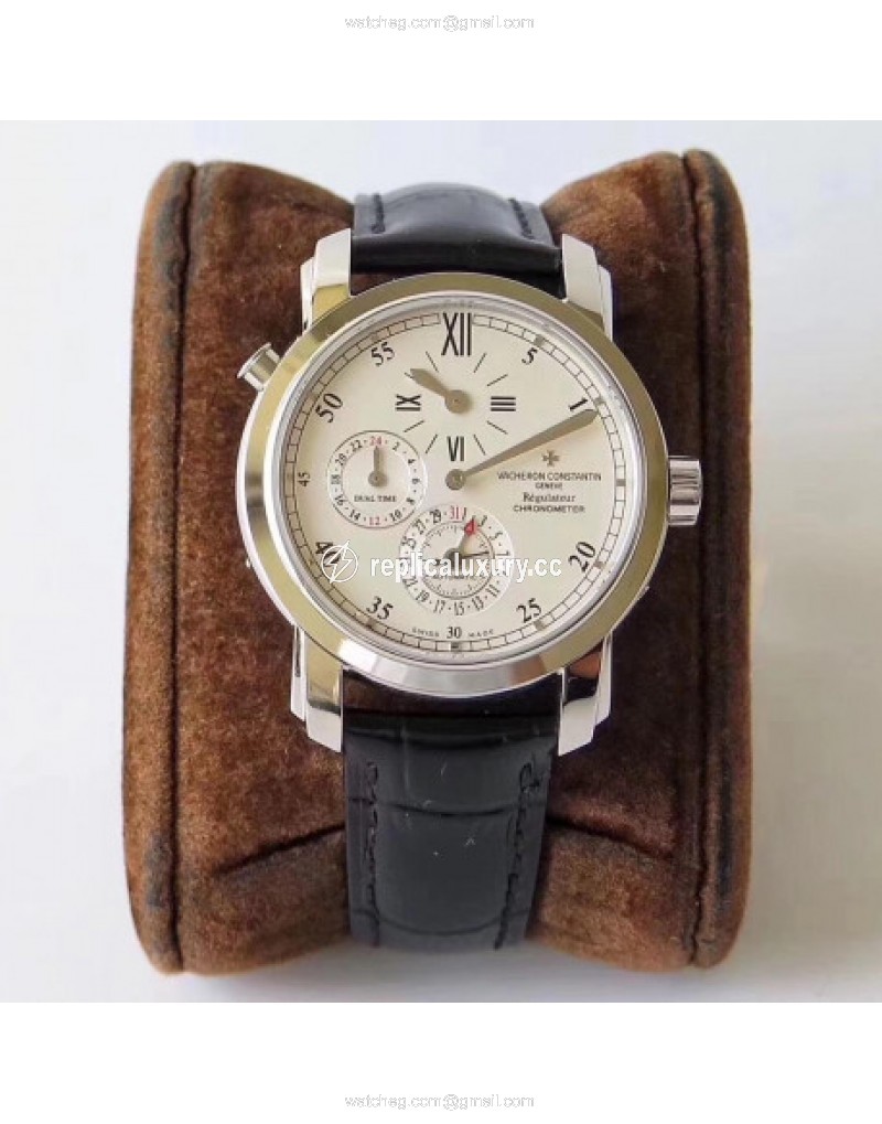 Vacheron Constantin Malte Regulateur Dual Time 42005/000G K11 Stainless Steel White 