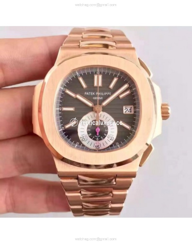 Patek Philippe Nautilus Chronograph 5980R JF Rose Gold Black 