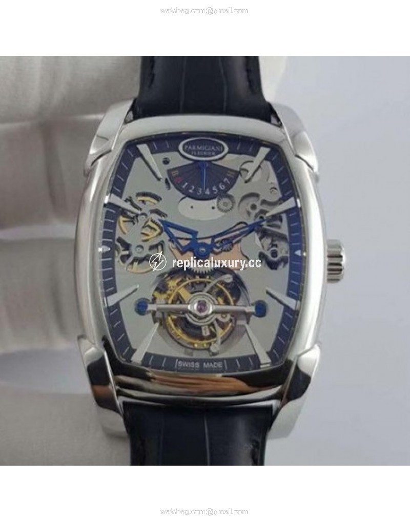 Parmigiani Fleurier Kalpa XL Tourbillon Chiaroscuro PF012512-01 BM Stainless Steel Black Skeleton 