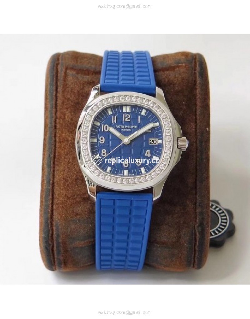 Patek Philippe Aquanaut Luce Ladies 5067A-025 PP Stainless Steel & Diamonds Blue 