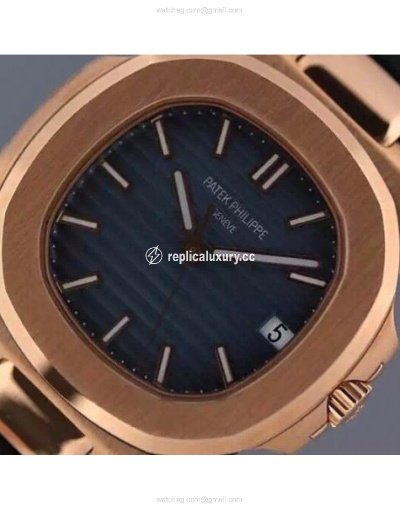 Patek Philippe Nautilus Jumbo 5711 Rose Gold Blue 