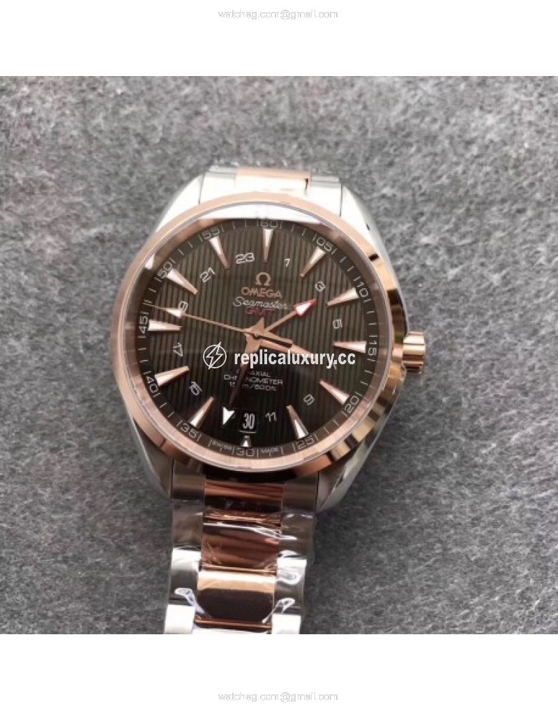 Omega Seamaster Aqua Terra 150M GMT 43MM 231.20.43.22.06.003 VS Stainless Steel & Rose Gold Brown 