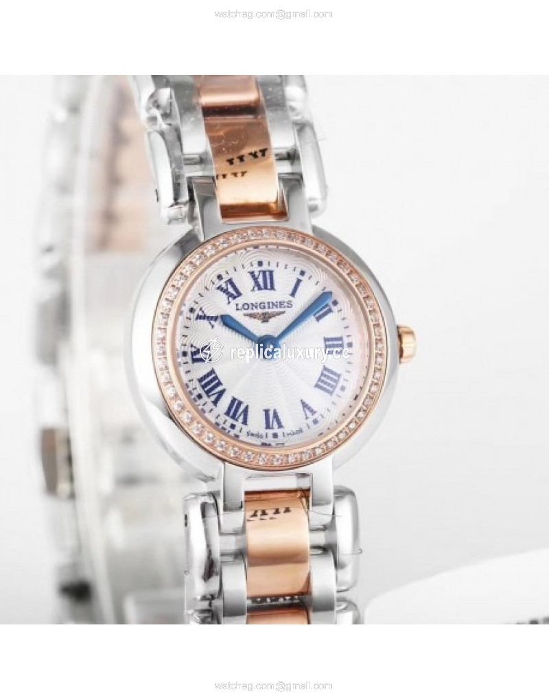 Longines Primaluna Ladies KZ Stainless Steel & Rose Gold White 