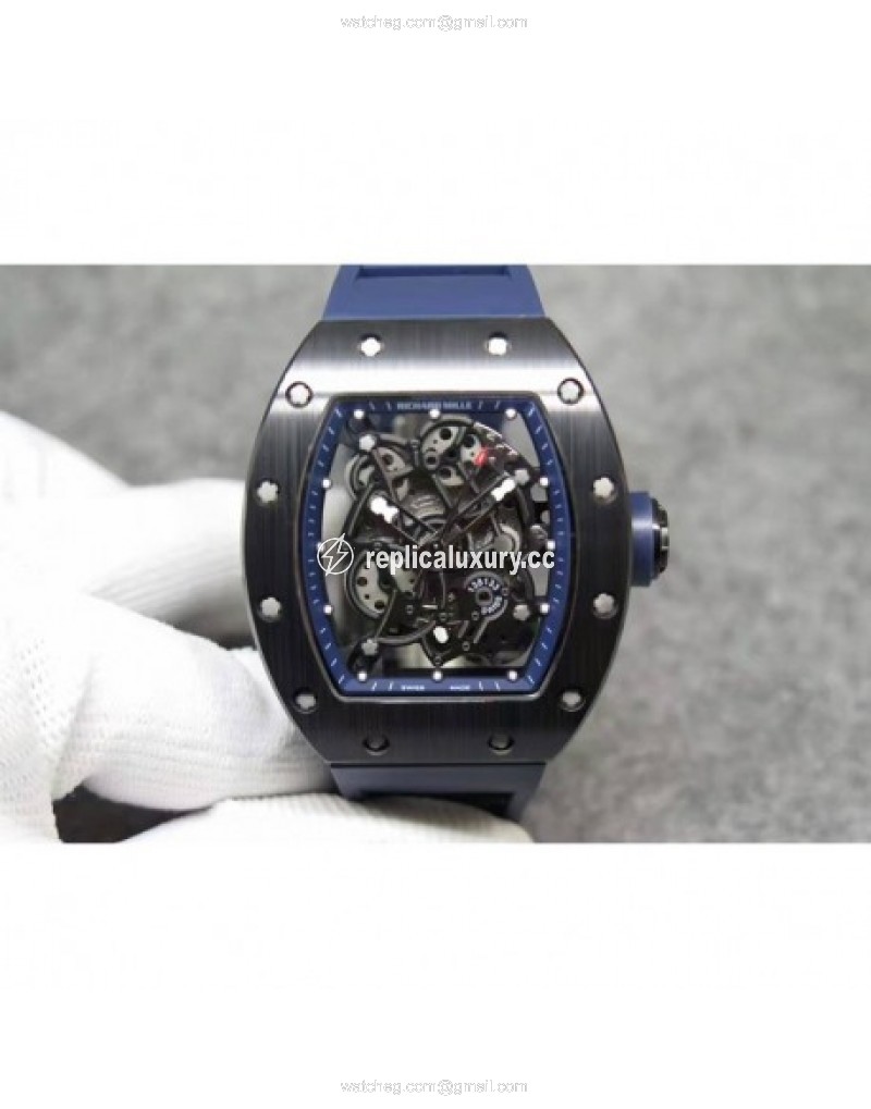 Richard Mille RM55 Black Ceramic Blue Skeleton 